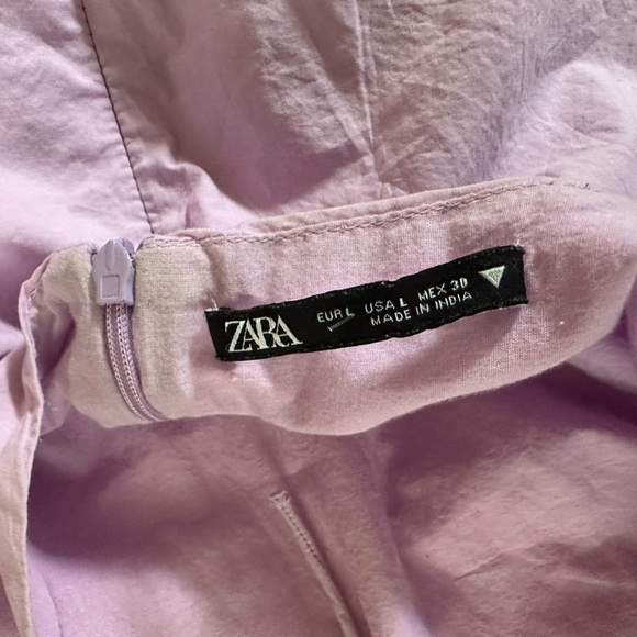 Zara Purple Eyelet Cutout Mini Dress L Open Back Halter Fairycore - Picture 7 of 7